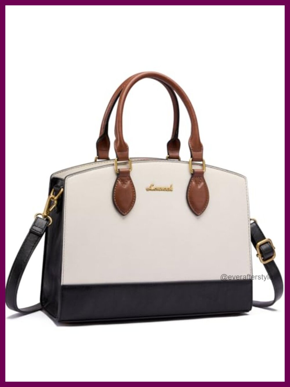 Vintage PU Leather Satchel Shoulder Bag Ladies Handbag Trendy Convertible